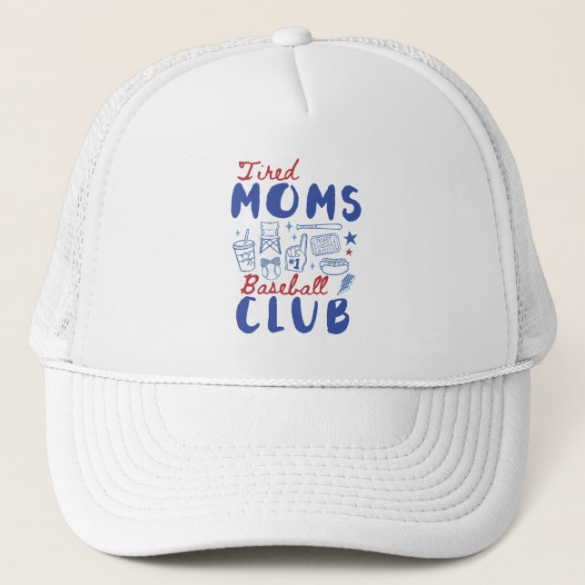 Boné Clube de Beisebol das Mães Cansadas Dia de Jogo Re (Frente)