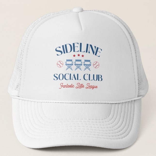 Boné Clube Social da Linha de Base do Beisebol com nome (Frente)