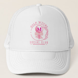 Boné Clube Social de Golfe Monograma com Laço Rosa Chic