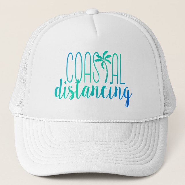 Boné Coastal Distancing | Blue and Green Beach Hat (Frente)