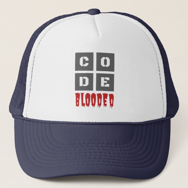 Boné CODE Blooded Coded Computer Programmer Funny (Frente)