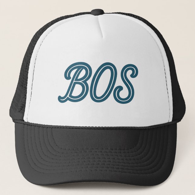 Boné Código do Aeroporto BOS Boston - Viagem de Retro e (Frente)