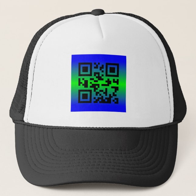 Boné Código QR® dizendo: TENHA UMA SEMANA DE EXCELENTE (Frente)