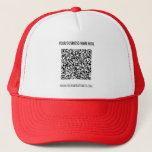 Boné Código QR e Texto Personalizado Personalizado Pers<br><div class="desc">Código QR e Texto personalizado Nome profissional personalizado Empresa Personalizada Nome do site do Web Fornecimentos / Presente - Adicionar seu código QR - Imagem ou Logotipo / Nome - Empresa / Site ou Email ou Telefone - Informações de contato / Endereço - Redimensionar e mover ou remover / adicionar...</div>