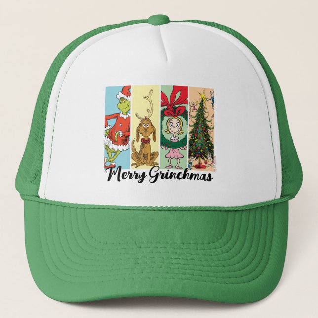 Boné Colagem de Férias Feliz Grinchmas (Frente)