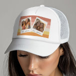 Boné Colagem de Fotos do Instagram com faixas coloridas<br><div class="desc">Adicione texto e fotos personalizados - Um modelo perfeito para uma adolescente que vai para a faculdade. Adicione duas fotos a este quadro retrorreflector e nomes e datas personalizados para fazer uma recordação perfeita.</div>