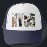 Boné Colagem de Letras e Números de Fotografias NY 55<br><div class="desc">O chapéu de caminhoneiro NY 55 - perfeito para viagens de estrada na Rota 55 do Estado de Nova Iorque. O design apresenta uma colagem de fotos com 4 de suas fotos favoritas, que serão automaticamente moldadas em letras e números para formar NY 55. Adicione suas fotos usando o modelo...</div>