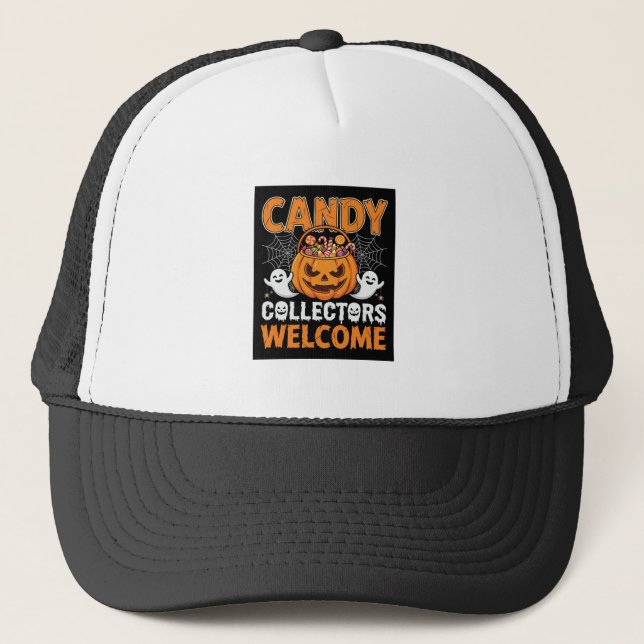 Boné Colecionadores de Doces de Halloween Bem-vindos Ve (Frente)