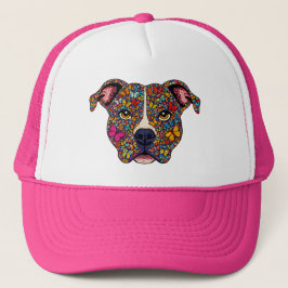 Boné Color Therapy Butterfly Dog Portrait Pitbull Mama