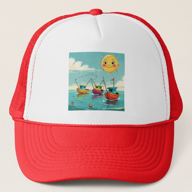 Boné  Colorful Boats Fishing Cap (Frente)