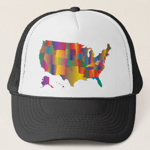 Boné Colorido Mapa da América