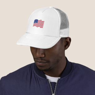 Boné com Bandeira Americana Acenando