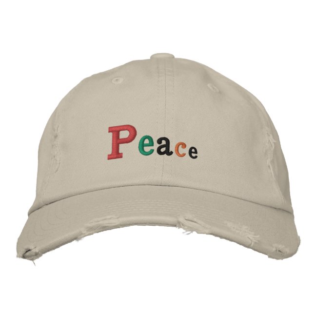 Boné com Embroiderado Ajustável "Paz" (Frente)