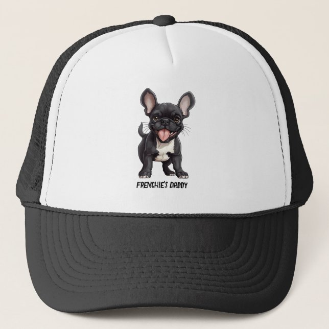 Boné 🐶 com texto personalizado, filhote francês (Frente)