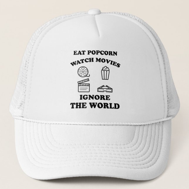 Boné Coma Filmes De Pipoca Ignorando O Presente Mundial (Frente)