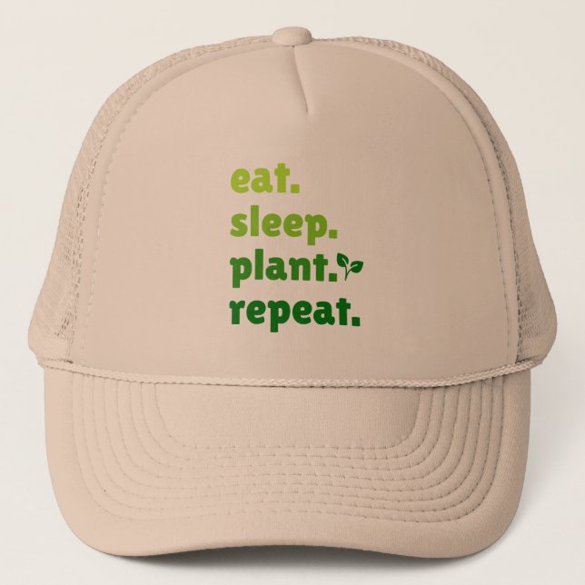 Boné Coma o trevo de jardinagem repetitiva da usina de  (Frente)