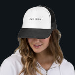 Boné Combinação de Texto Clássico de ADD Personalizado<br><div class="desc">Mostre seu estilo exclusivo com nosso texto personalizado "ADD TEXT" impresso Trucker Hat em uma combinação branca e preta clássica. Seja o seu nome,  marca ou uma frase ousada,  este chapéu permite que a sua mensagem seja palco central. Exclusivamente da Loja Paasam,  onde a personalização encontra legal conforto.</div>