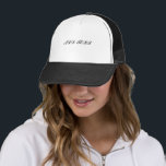 Boné Combinação de Texto Clássico de ADD Personalizado<br><div class="desc">Mostre seu estilo exclusivo com nosso texto personalizado "ADD TEXT" impresso Trucker Hat em uma combinação branca e preta clássica. Seja o seu nome, marca ou uma frase ousada, este chapéu permite que a sua mensagem seja palco central. Exclusivamente da Loja Paasam, onde a personalização encontra legal conforto.</div>