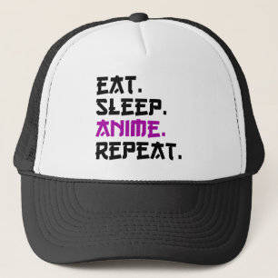 Boné Comer Dormir Anime Repetir