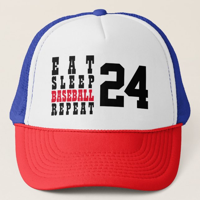 BONÉ COMIDA PERSONALIZADA DORMIR BEISBOL REPETIR (Frente)