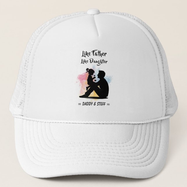 Boné Como Pai Como Filha - Nome Personalizado (2) (Frente)