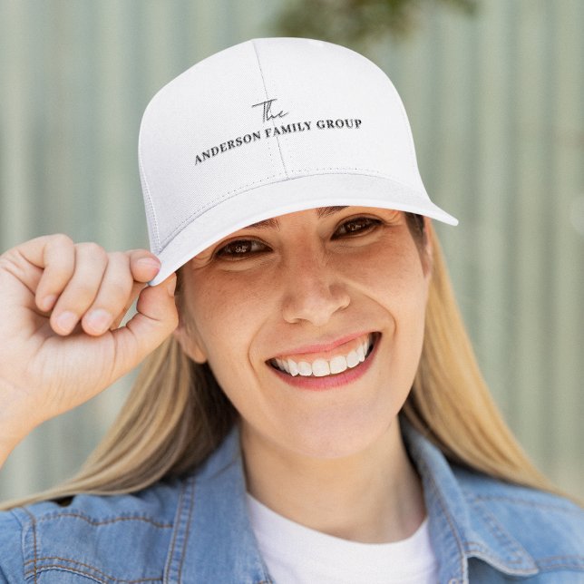 Boné Company Business Name Branding Black Script (Criador carregado)