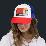 Boné Composição Mondrial Amarelo Vermelho Azul Preto<br><div class="desc">Composição de Piet Mondrian com a famosa pintura vermelha, amarela, azul e preta (1921).</div>