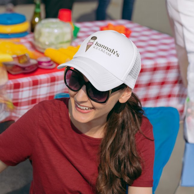 Boné Compro de Sorvetes Personalizados para Pequenas Em (Ice cream cone small business custom baseball hat.)