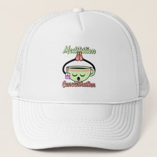 Boné Concentração de Meditação Café Cute Mug Kawai