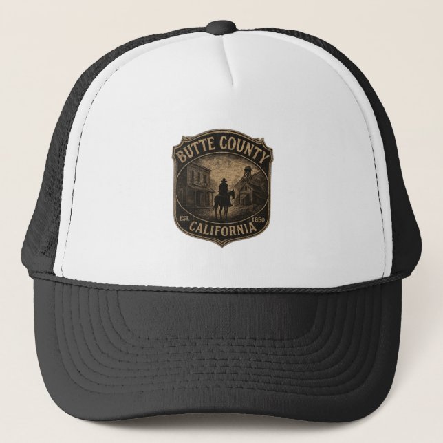 Boné Condado de Butte Califórnia – design de emblema da (Frente)