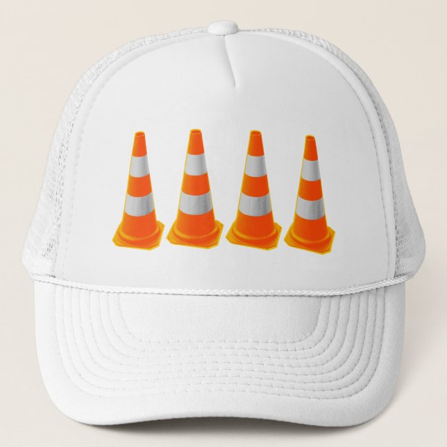 Boné Cone de Tráfego com Listras Cinzas (Frente)