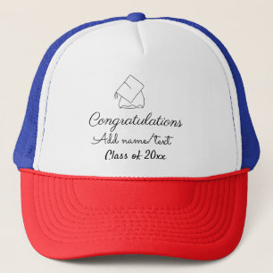 Boné Congratulations graduation add name text year clas