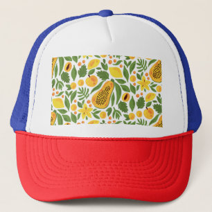 Boné Conjunto de Frutas exóticas: Papaya, Lemon, Mango