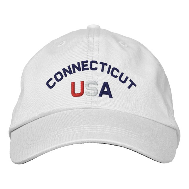 Boné Connecticut USA Embroiderado White Hat (Frente)
