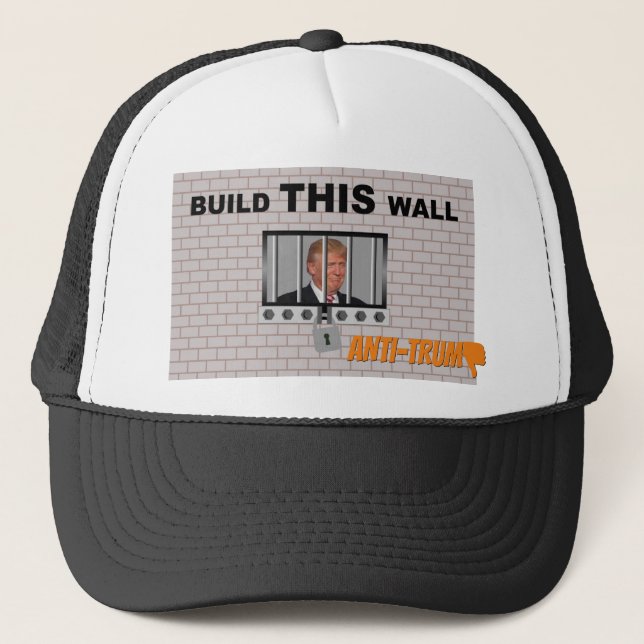 Boné Construa esta parede / Anti Trump, Trucker Hat (Frente)