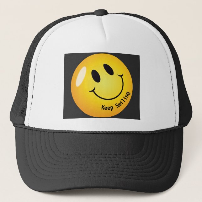 Boné Continue sorrindo Emoji Adoravelmente Elegante Bon (Frente)