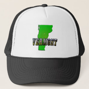 Boné Contorno do Mapa Vermont e Texto da Imagem