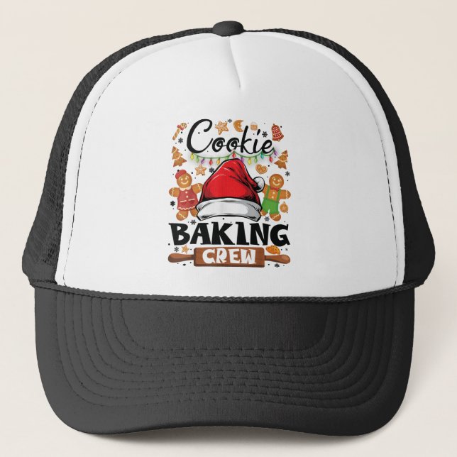 Boné Cookie Baking Crew Camisa Natal Família Gingerbr (Frente)