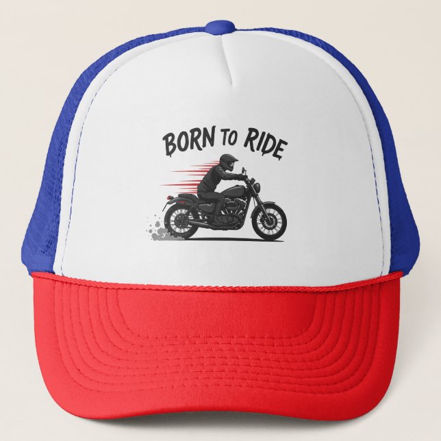 Boné Cool Biker Gift - "Born to Ride" Design (Frente)