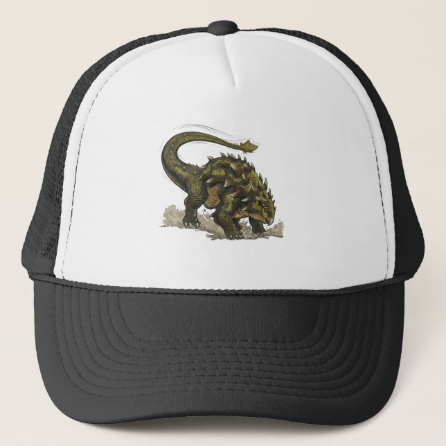 Boné Cool Comics Style Stegosaurus Dinosaur Trucker Hat (Frente)