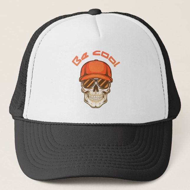 Boné Cool Skull with Cap and Sunglasses (Frente)