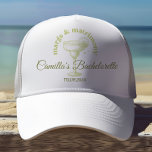 Boné Coquetel de praia Margarita Bachelorette<br><div class="desc">Margs & Matrimony retro festa de solteira fim de semana em sacos de tote com uma refrescante paleta de cor verde que traz um toque de vibração tropical para sua celebração. Presente perfeito para suas garotas,  personalize-o com cada nome de hóspedes e cada vamos começa a festa.</div>