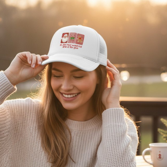 Boné Coquette Christmas Santa Candy Canes Gingerbread (Criador carregado)