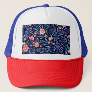 Boné Cor de água floral, padrão sem costura, design de