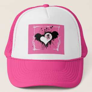 Boné cor-de-rosa da bola do coração/crânio