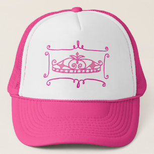 boné cor-de-rosa extravagante da tiara