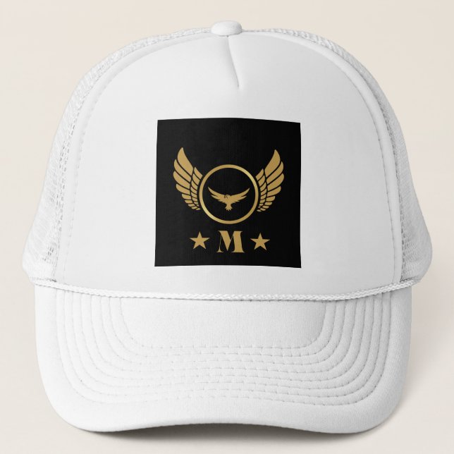 Boné Cor personalizada impressa letra M cor branca (Frente)