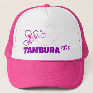 Boné Coração Borboleta Rosa Roxo Amor Tambura
