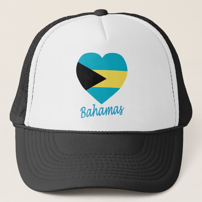 Boné Coração da bandeira de Bahamas (Frente)