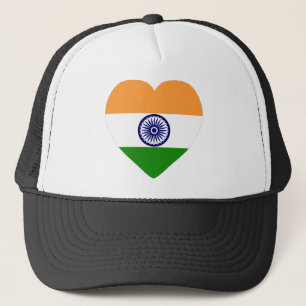 Boné Coração da bandeira de India